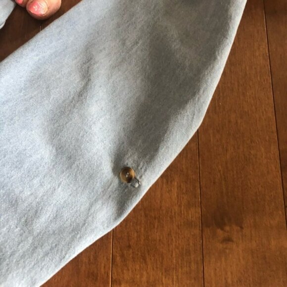 👛 (ANY 2/$35) AARON & AMBER Blue Denim Long Sleeved Tiered Dress - Picture 5 of 9